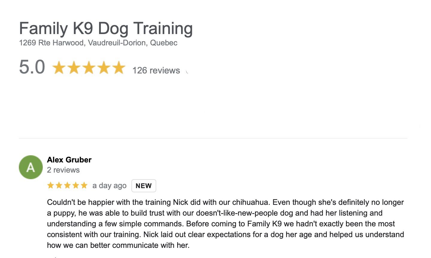Dog Training Review Thanks to Harper's owners Alex and nuance for the kind words and their trust in training their old, adorable little dog.